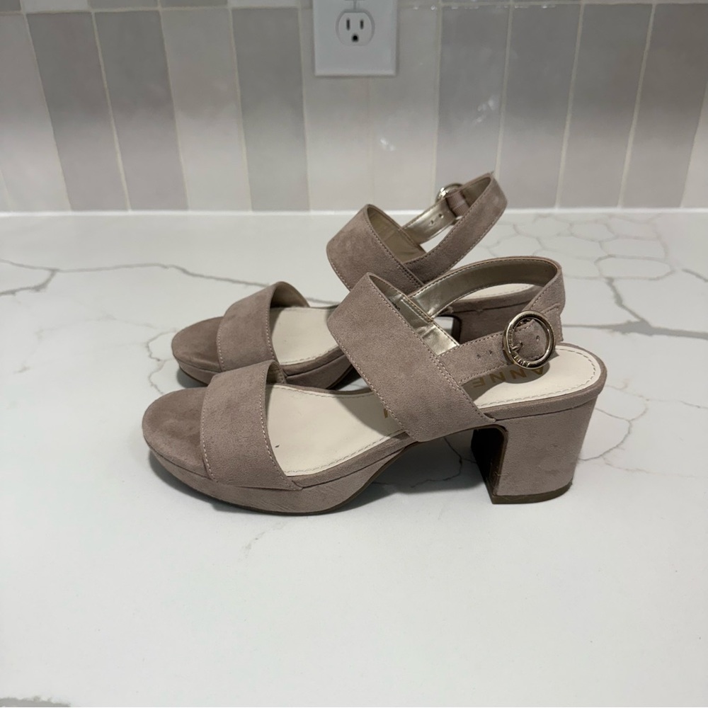 Anne Klein Tan Block Heel Heels